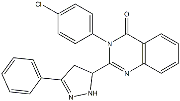 3-(4-Chlorophenyl)-2-[[3-(phenyl)-4,5-dihydro-1H-pyrazol]-5-yl]quinazolin-4(3H)-one 结构式