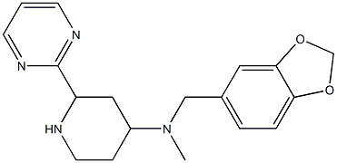 5-[[N-[2-(2-Pyrimidinyl)-4-piperidyl]-N-methylamino]methyl]-1,3-benzodioxole 结构式