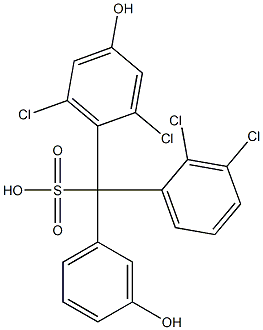 (2,3-Dichlorophenyl)(2,6-dichloro-4-hydroxyphenyl)(3-hydroxyphenyl)methanesulfonic acid 结构式