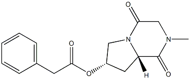 (6S,8S)-4-Methyl-8-(phenylacetyloxy)-1,4-diazabicyclo[4.3.0]nonane-2,5-dione 结构式