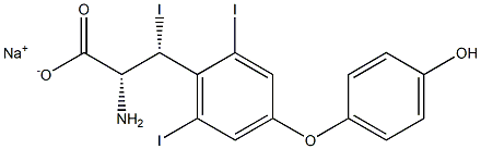 (2R,3R)-2-Amino-3-[4-(4-hydroxyphenoxy)-2,6-diiodophenyl]-3-iodopropanoic acid sodium salt 结构式