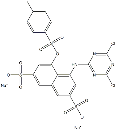 4-(4,6-Dichloro-1,3,5-triazin-2-ylamino)-5-tosyloxy-2,7-naphthalenedisulfonic acid disodium salt 结构式