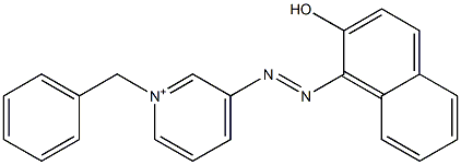 1-Benzyl-3-(2-hydroxy-1-naphtylazo)pyridinium 结构式