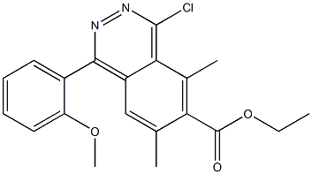 1-(2-Methoxyphenyl)-4-chloro-5,7-dimethylphthalazine-6-carboxylic acid ethyl ester 结构式