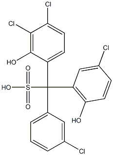 (3-Chlorophenyl)(3-chloro-6-hydroxyphenyl)(3,4-dichloro-2-hydroxyphenyl)methanesulfonic acid 结构式
