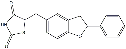 5-[2-Phenyl-2,3-dihydrobenzofuran-5-ylmethyl]thiazolidine-2,4-dione 结构式