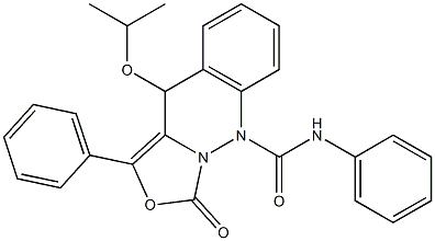 3-Phenyl-4-isopropoxy-9-phenylcarbamoyl-4,9-dihydro-9,9a-diaza-1H-naphtho[2,3-c]furan-1-one 结构式