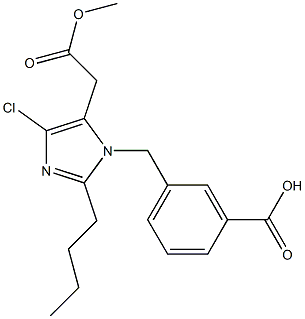 2-Butyl-4-chloro-1-[3-hydroxycarbonylbenzyl]-1H-imidazole-5-acetic acid methyl ester 结构式