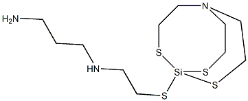 1-[2-[(3-Aminopropyl)amino]ethylthio]-2,8,9-trithia-5-aza-1-silabicyclo[3.3.3]undecane 结构式