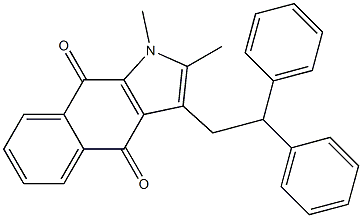 3-(2,2-Diphenylethyl)-1,2-dimethyl-1H-benz[f]indole-4,9-dione 结构式