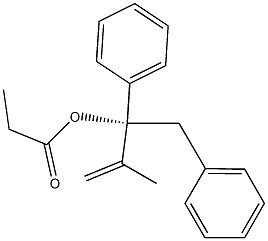 (-)-Propionic acid (R)-1-benzyl-2-methyl-1-phenylallyl ester 结构式