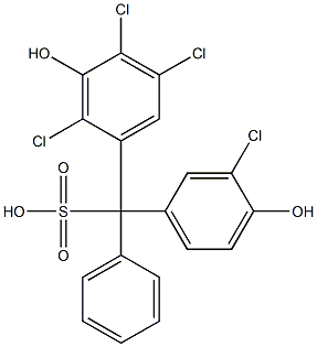 (3-Chloro-4-hydroxyphenyl)(2,4,5-trichloro-3-hydroxyphenyl)phenylmethanesulfonic acid 结构式