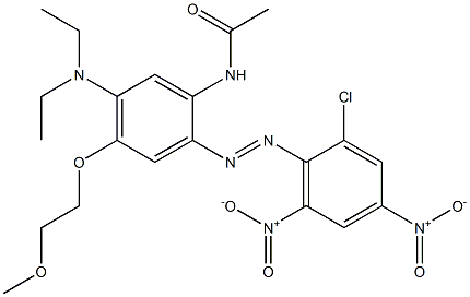 2'-[(2-Chloro-4,6-dinitrophenyl)azo]-5'-diethylamino-4'-(2-methoxyethoxy)acetanilide 结构式