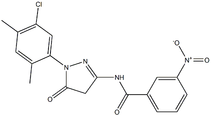 1-(5-Chloro-2,4-dimethylphenyl)-3-(3-nitrobenzoylamino)-5(4H)-pyrazolone 结构式