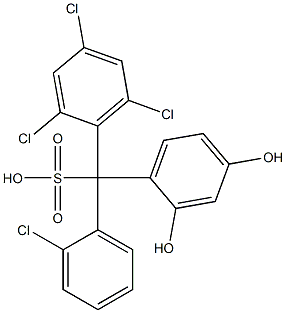 (2-Chlorophenyl)(2,4,6-trichlorophenyl)(2,4-dihydroxyphenyl)methanesulfonic acid 结构式