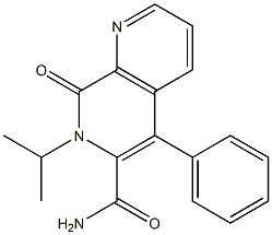 7,8-Dihydro-8-oxo-7-isopropyl-5-phenyl-1,7-naphthyridine-6-carboxamide 结构式