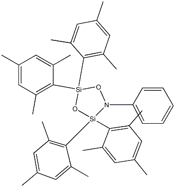 3,3,5,5-Tetramesityl-2-phenyl-1,4-dioxa-2-aza-3,5-disilacyclopentane 结构式