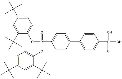 (1,1'-Biphenyl-4,4'-diyl)bis[phosphonic acid bis(2,4-di-tert-butylphenyl)] ester 结构式