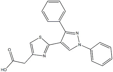 2-(5-Phenyl-2-phenyl-2H-pyrazol-4-yl)thiazole-4-acetic acid 结构式