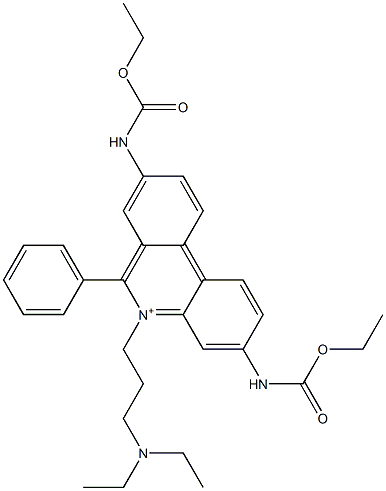 5-[3-(Diethylamino)propyl]-3,8-bis[(ethoxycarbonyl)amino]-6-phenylphenanthridin-5-ium 结构式