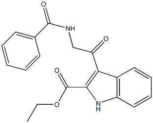 3-[2-(Benzoylamino)acetyl]-1H-indole-2-carboxylic acid ethyl ester 结构式