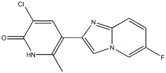 2-[(3-Chloro-6-methyl-1,2-dihydro-2-oxopyridin)-5-yl]-6-fluoroimidazo[1,2-a]pyridine 结构式