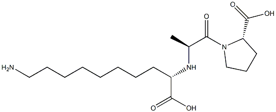 (S)-2-[[(S)-1-[[(2S)-2-Carboxypyrrolidin-1-yl]carbonyl]ethyl]amino]-10-aminodecanoic acid 结构式