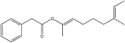 Phenylacetic acid 1,6-dimethyl-1,6-octadienyl ester 结构式
