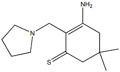 2-[(Pyrrolidin-1-yl)methyl]-3-amino-5,5-dimethyl-2-cyclohexene-1-thione 结构式