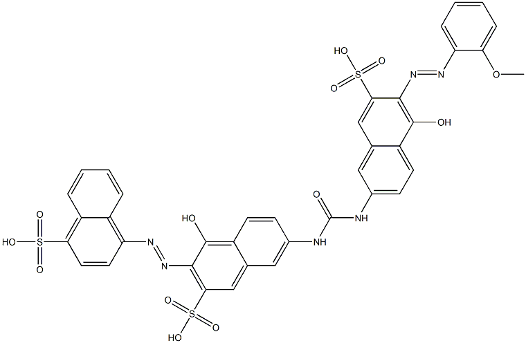 4-[1-Hydroxy-6-[[[[5-hydroxy-6-(2-methoxyphenylazo)-7-sulfo-2-naphthalenyl]amino]carbonyl]amino]-3-sulfo-2-naphthalenylazo]-1-naphthalenesulfonic acid 结构式