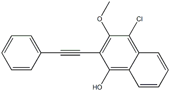 4-Chloro-3-methoxy-2-(phenylethynyl)-1-naphthol 结构式