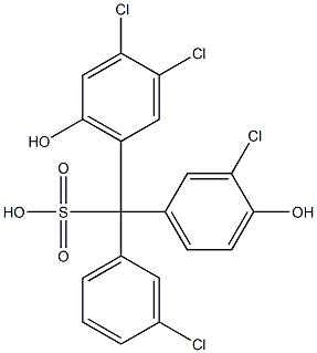 (3-Chlorophenyl)(3-chloro-4-hydroxyphenyl)(3,4-dichloro-6-hydroxyphenyl)methanesulfonic acid 结构式