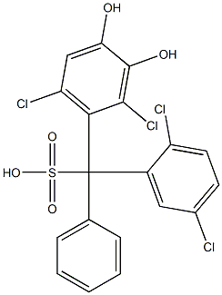 (2,5-Dichlorophenyl)(2,6-dichloro-3,4-dihydroxyphenyl)phenylmethanesulfonic acid 结构式