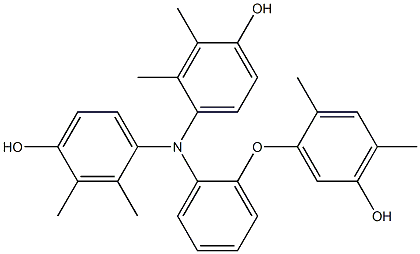 N,N-Bis(4-hydroxy-2,3-dimethylphenyl)-2-(5-hydroxy-2,4-dimethylphenoxy)benzenamine 结构式