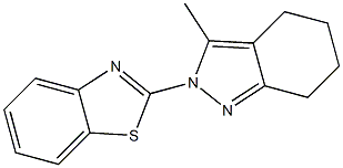 2-(Benzothiazol-2-yl)-4,5,6,7-tetrahydro-3-methyl-2H-indazole 结构式