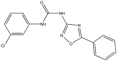 1-(5-Phenyl-1,2,4-oxadiazol-3-yl)-3-(3-chlorophenyl)urea 结构式