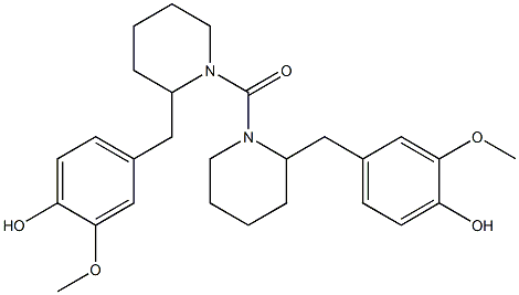 3-Methoxy-4-hydroxybenzyl(piperidino) ketone 结构式