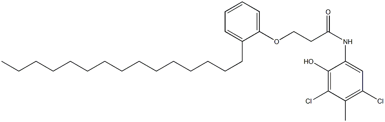 2-[3-(2-Pentadecylphenoxy)propanoylamino]-4,6-dichloro-5-methylphenol 结构式