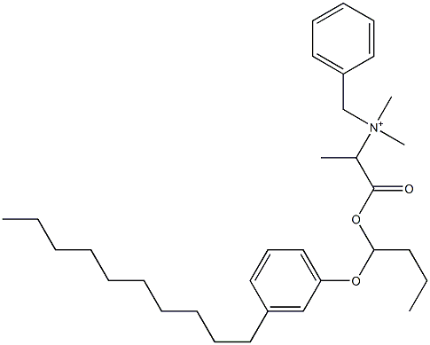 N,N-Dimethyl-N-benzyl-N-[1-[[1-(3-decylphenyloxy)butyl]oxycarbonyl]ethyl]aminium 结构式