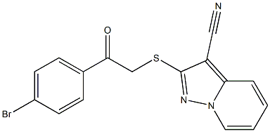 2-[[(4-Bromophenylcarbonyl)methyl]thio]-pyrazolo[1,5-a]pyridine-3-carbonitrile 结构式
