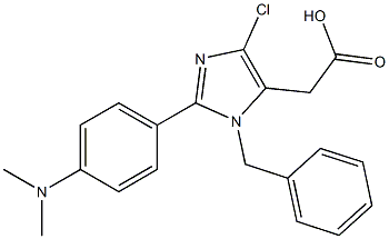 1-Benzyl-2-(4-dimethylaminophenyl)-4-chloro-1H-imidazole-5-acetic acid 结构式