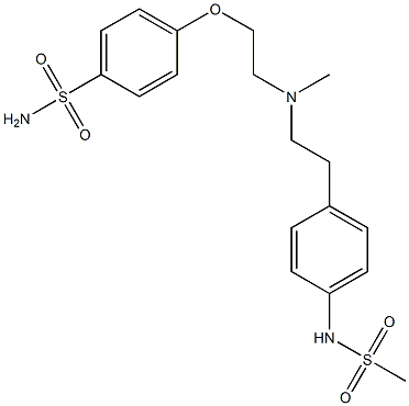 4-[2-[N-Methyl-2-(4-methylsulfonylaminophenyl)ethylamino]ethoxy]benzenesulfonamide 结构式