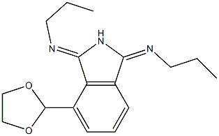 2,3-Dihydro-1,3-bis(propylimino)-7-(1,3-dioxolan-2-yl)-1H-isoindole 结构式