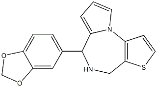 6-(1,3-Benzodioxol-5-yl)-5,6-dihydro-4H-pyrrolo[1,2-a]thieno[2,3-f][1,4]diazepine 结构式