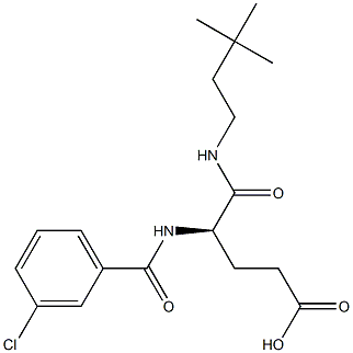 (R)-4-(3-Chlorobenzoylamino)-5-oxo-5-(3,3-dimethylbutylamino)valeric acid 结构式