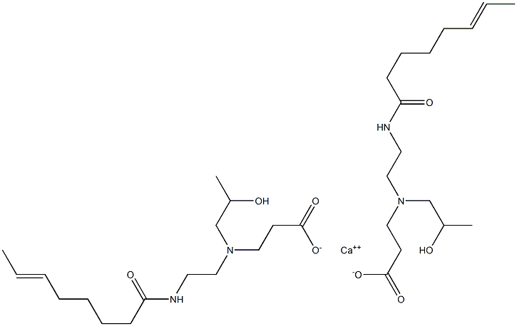 Bis[3-[N-(2-hydroxypropyl)-N-[2-(6-octenoylamino)ethyl]amino]propionic acid]calcium salt 结构式