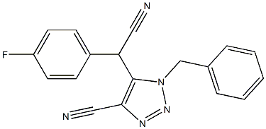 (1-Benzyl-4-cyano-1H-1,2,3-triazol-5-yl)(4-fluorophenyl)acetonitrile 结构式