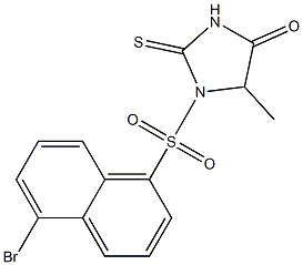 5-Methyl-2-thioxo-1-[(5-bromo-1-naphtyl)sulfonyl]imidazolidin-4-one 结构式