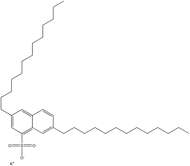 3,7-Ditridecyl-1-naphthalenesulfonic acid potassium salt 结构式