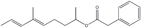 Phenylacetic acid 1,5-dimethyl-4,6-octadienyl ester 结构式